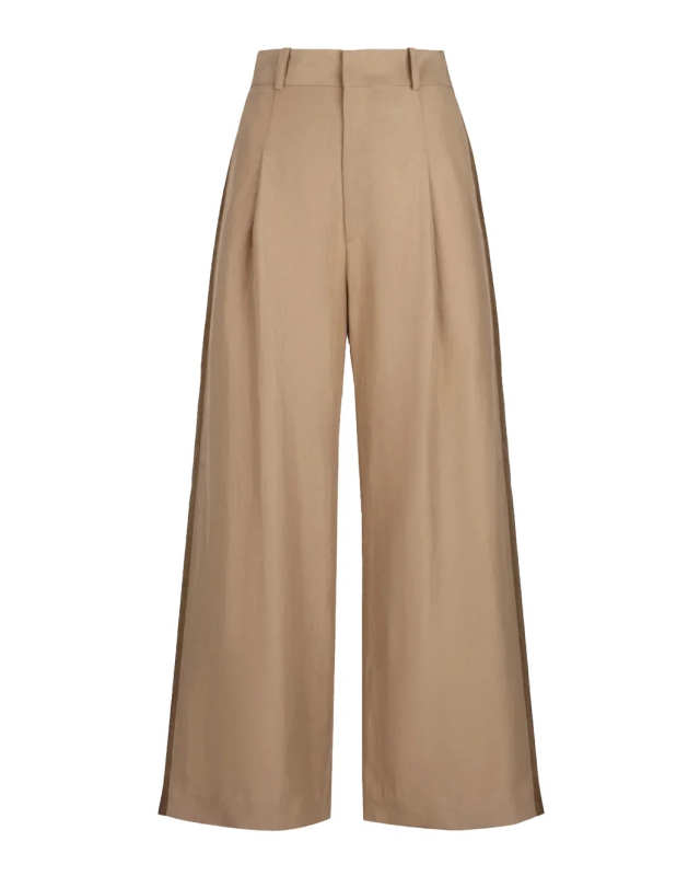 Tux Stripe Crop Pleated Trouser