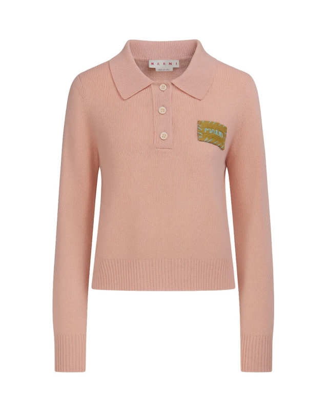 Button Logo-Appliqué Polo Top