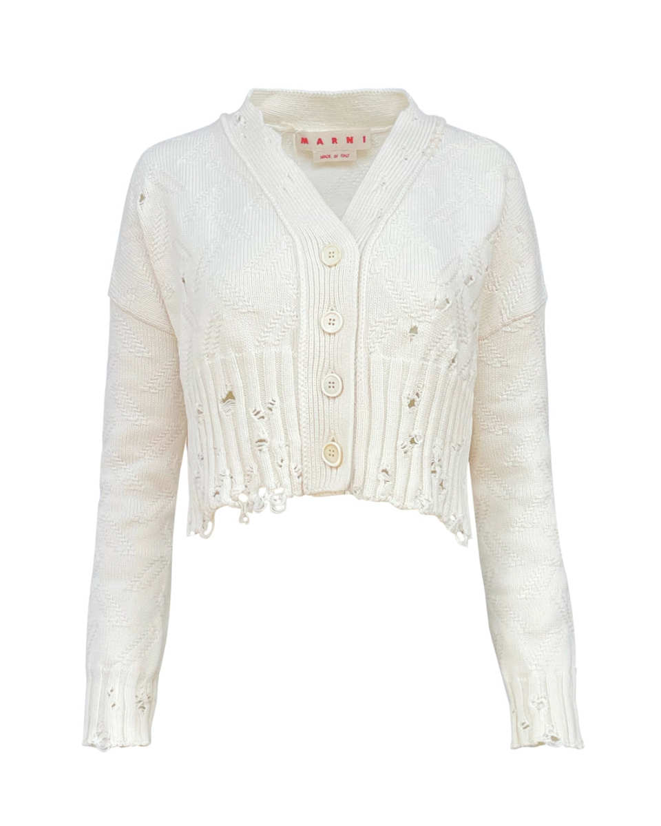 Jacquard 3D Dishevelled Cardigan