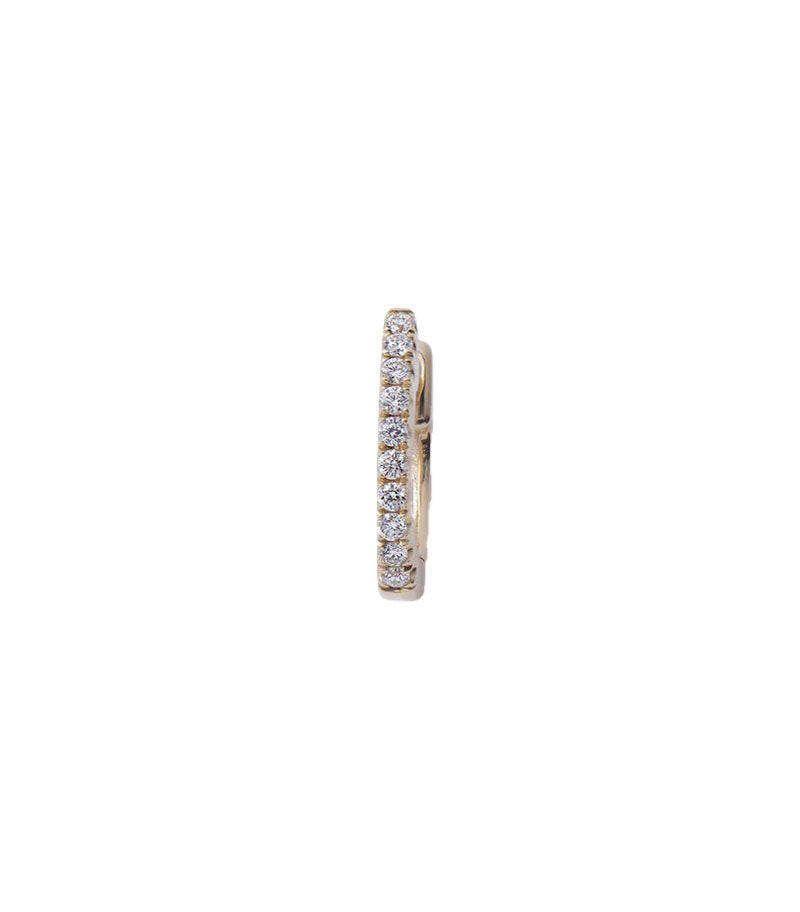 Medium Skinny Diamond Hoop