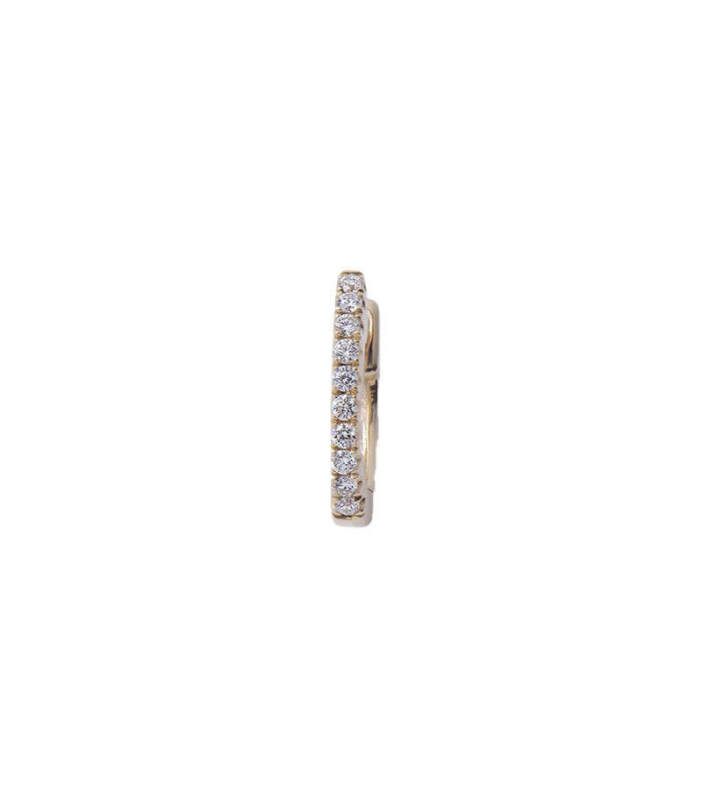 Medium Skinny Diamond Hoop
