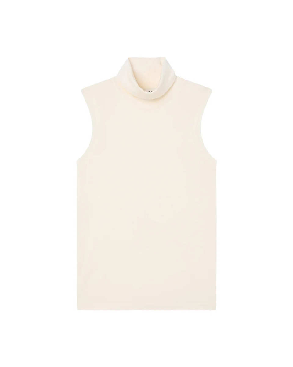 Sleeveless Light-Weight Merino Wool Turtleneck