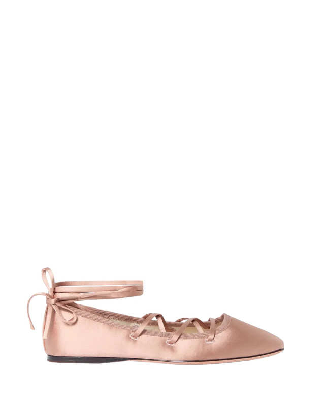 Louisa Blush Lace-Up Ballet Flat