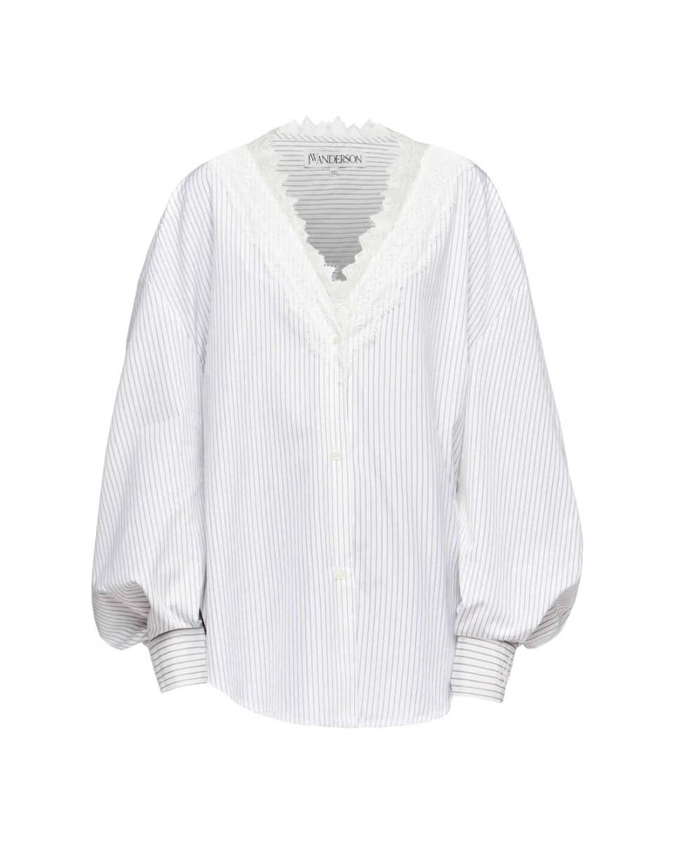 V-Neck Lace Trim Shirt