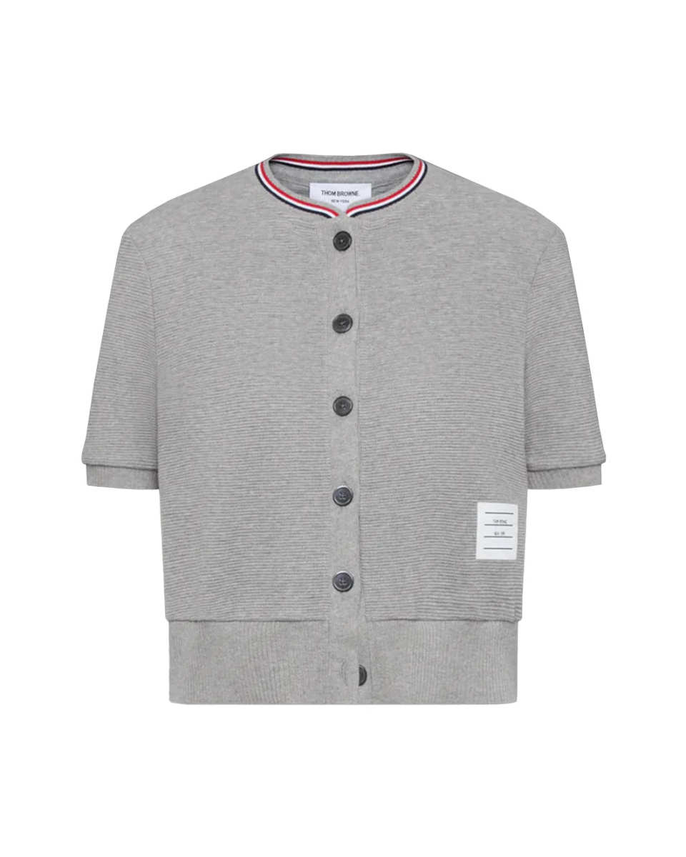 Cotton Waffle Short Sleeve Cardigan