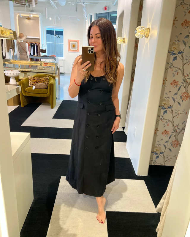 Scoop Neck Double Breasted Dress