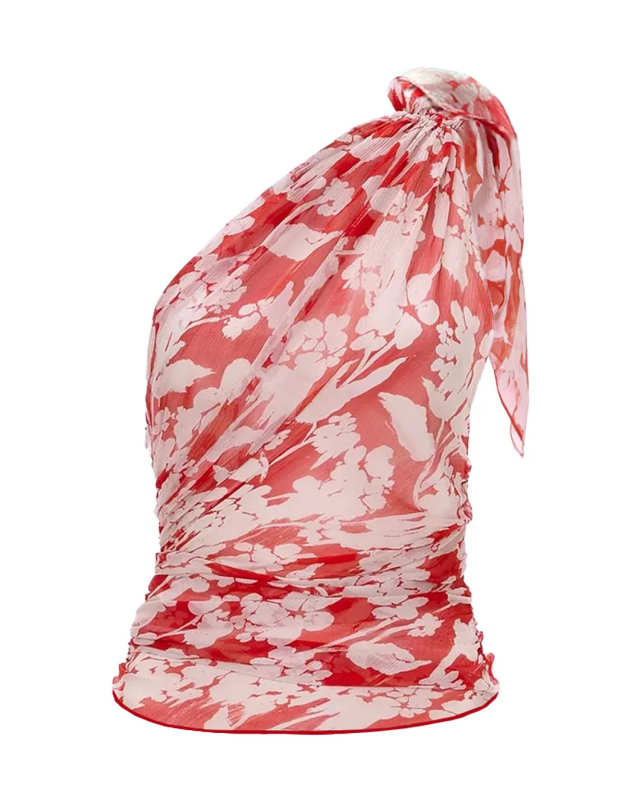 Asymmetric One Shoulder Draped Top