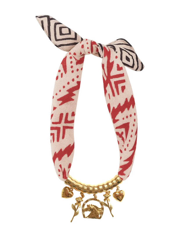 Scarf Necklace Red