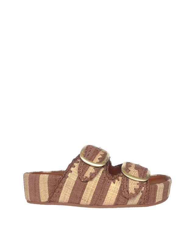 Theo Brown/Natural Two-Band Sandal