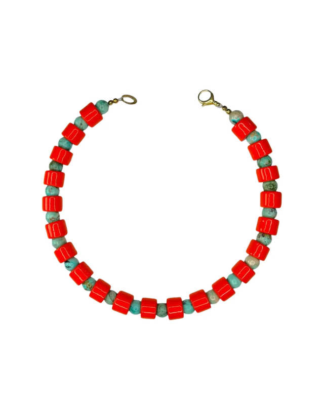 Lobster and Turq Sundry Necklac