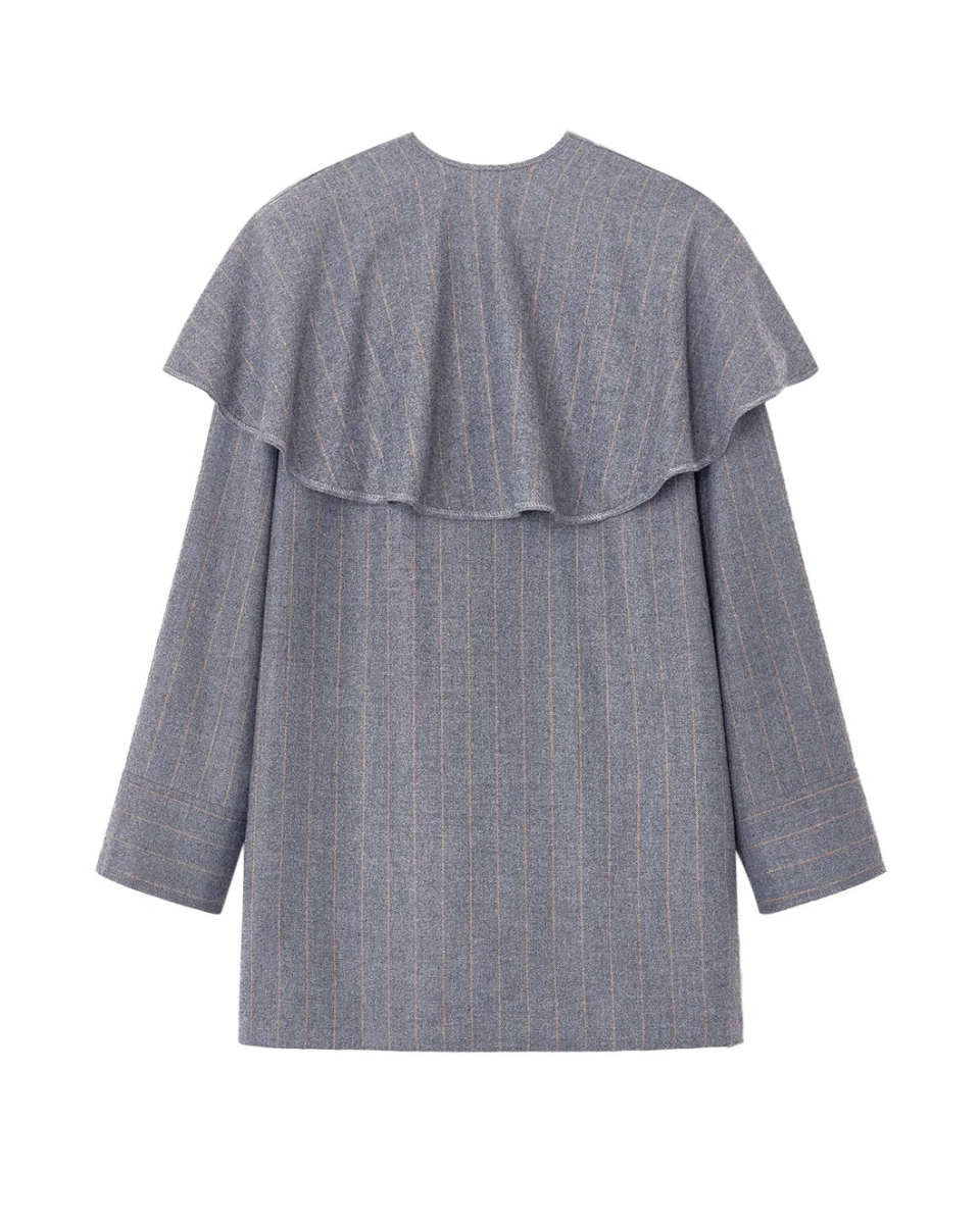 Grey Stripe Circle Collar Dress