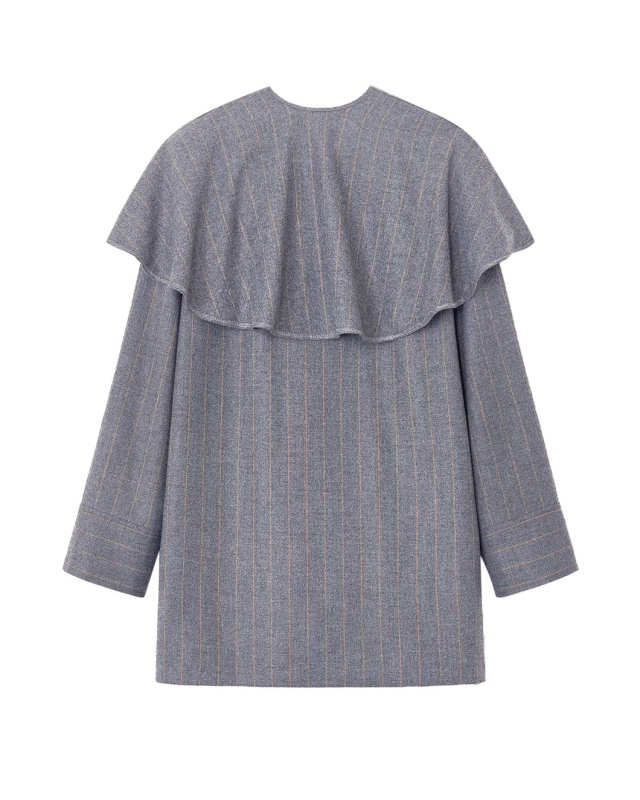 Grey Stripe Circle Collar Dress