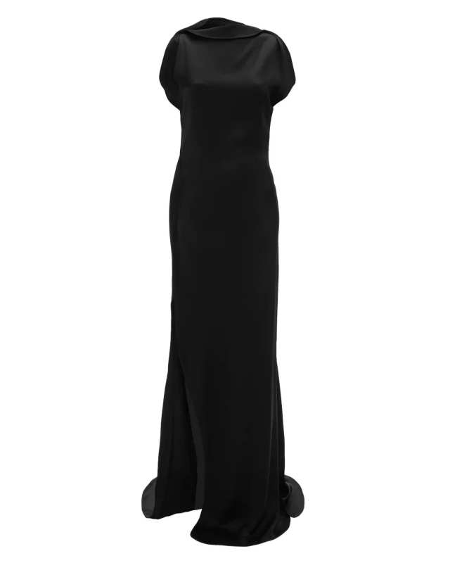 Split Side Dress In Black
