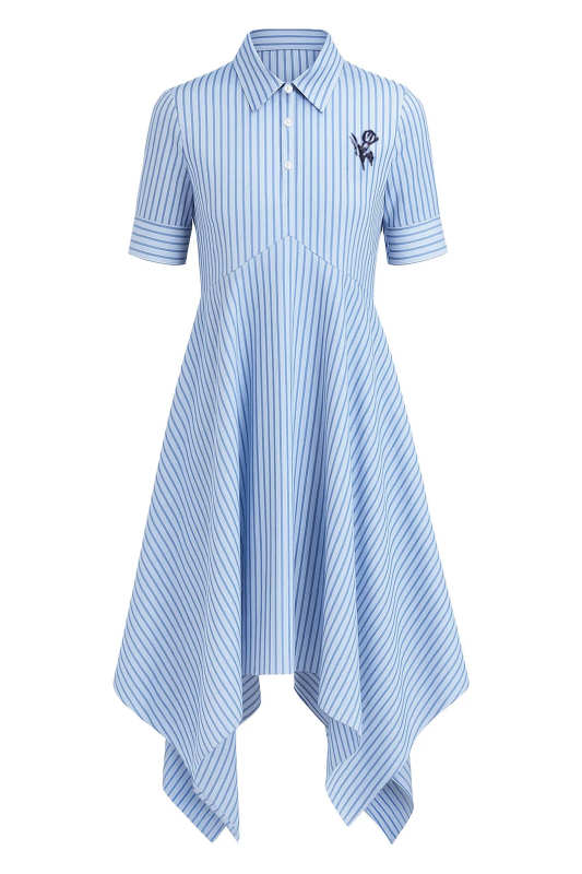 Polo Dress with Flared Hem
