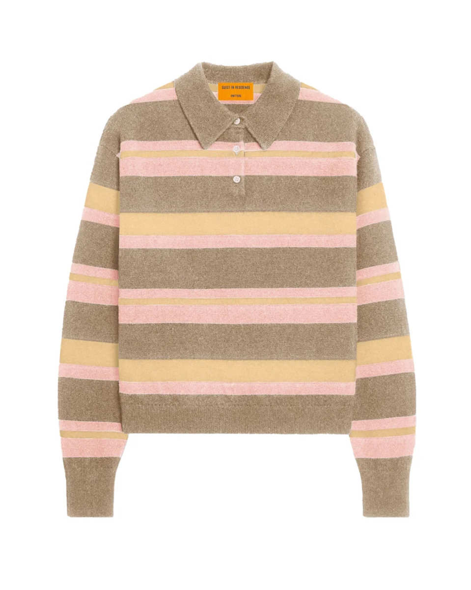 Collegiate Stripe Polo Taupe Combo