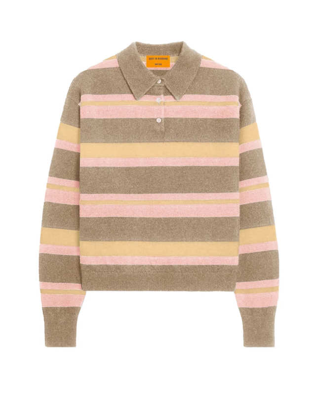 Collegiate Stripe Polo Taupe Combo