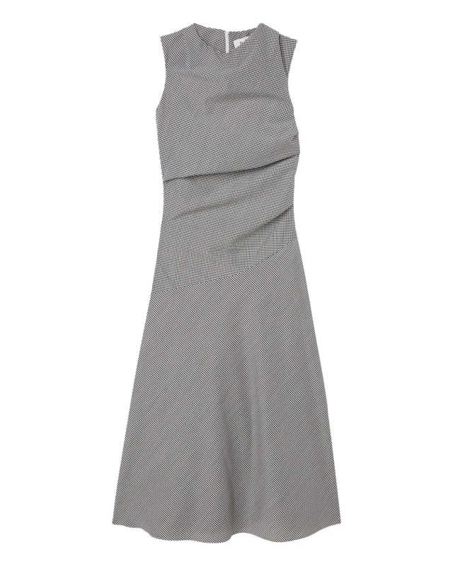 Sleeveless Twisted Mini Check Dress