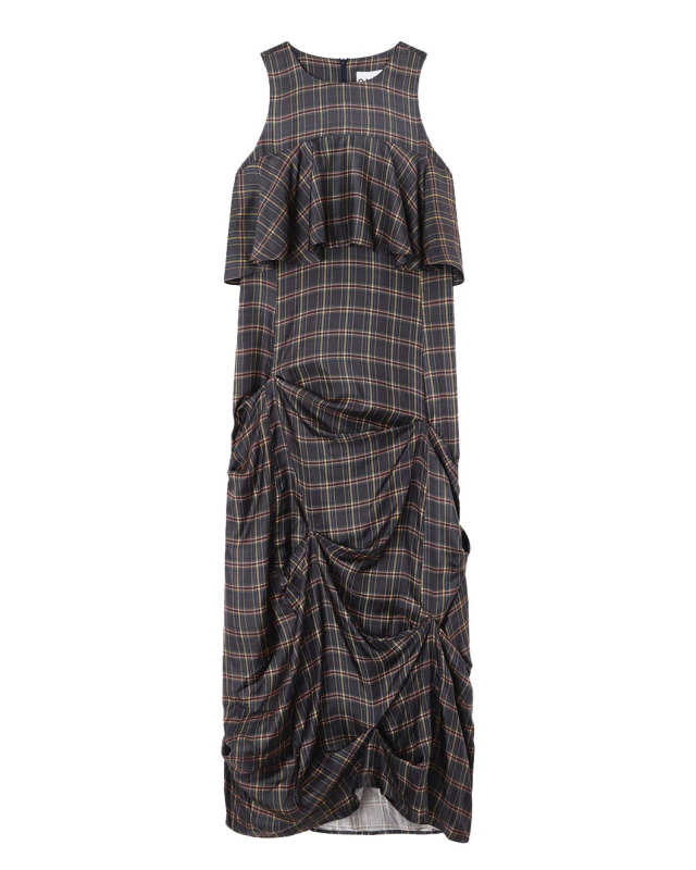 Check Ruffle Dress