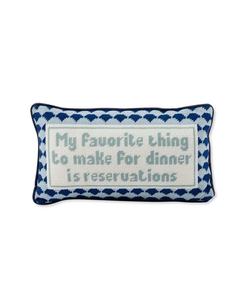 Reservations Needlepoint Pillow