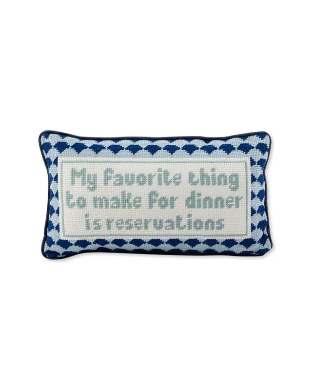 Reservations Needlepoint Pillow