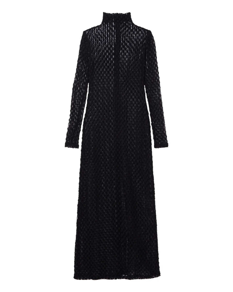 Geometrical Lace Turtleneck Dress