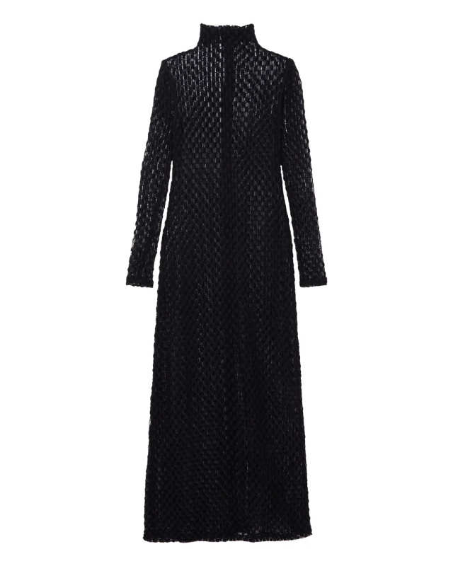 Geometrical Lace Turtleneck Dress