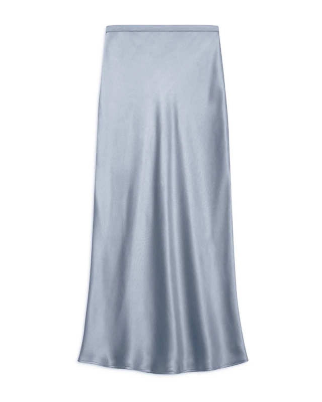 Bar Silk Skirt Pastel Blue