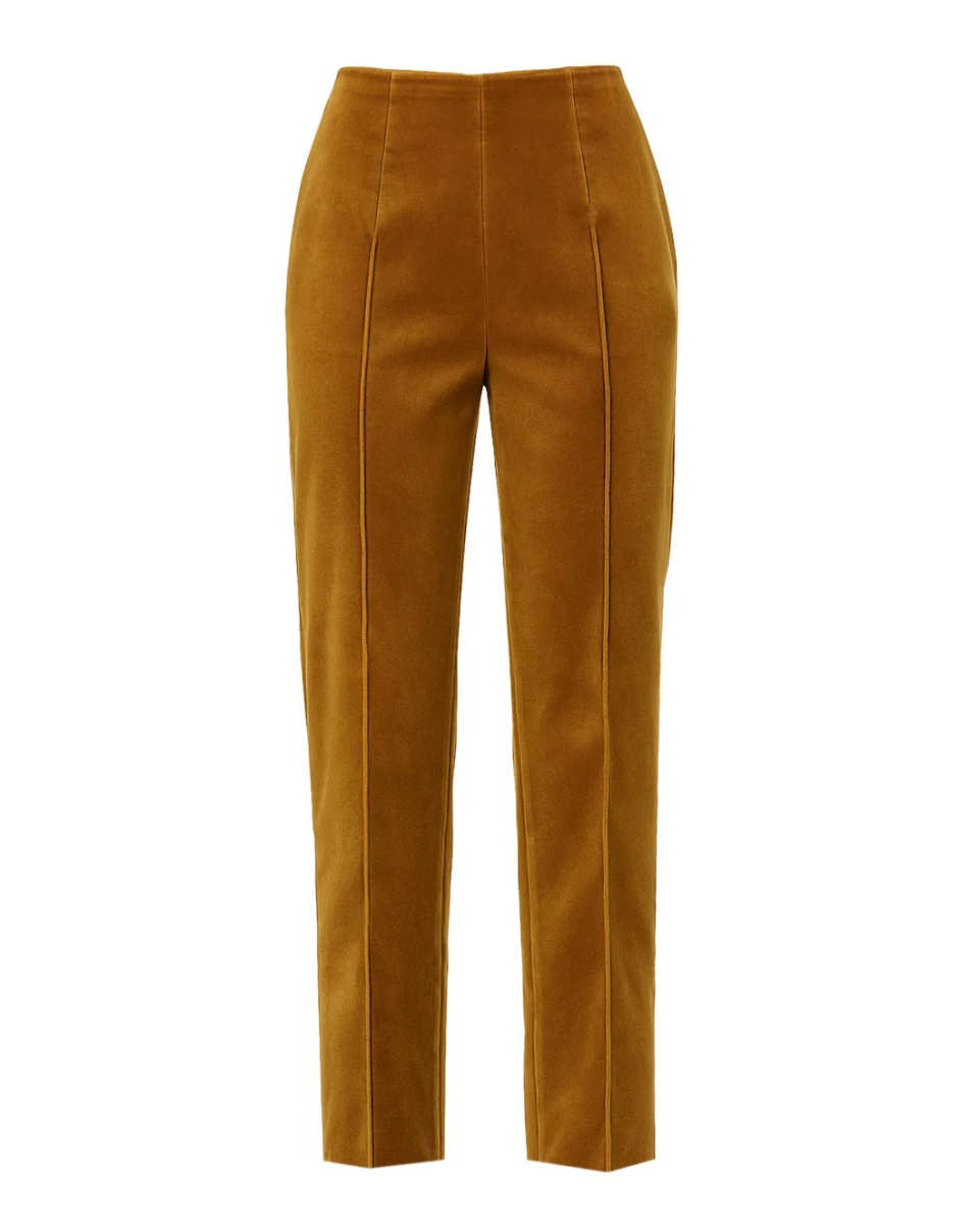Cotton Velvet Straight Leg Pants