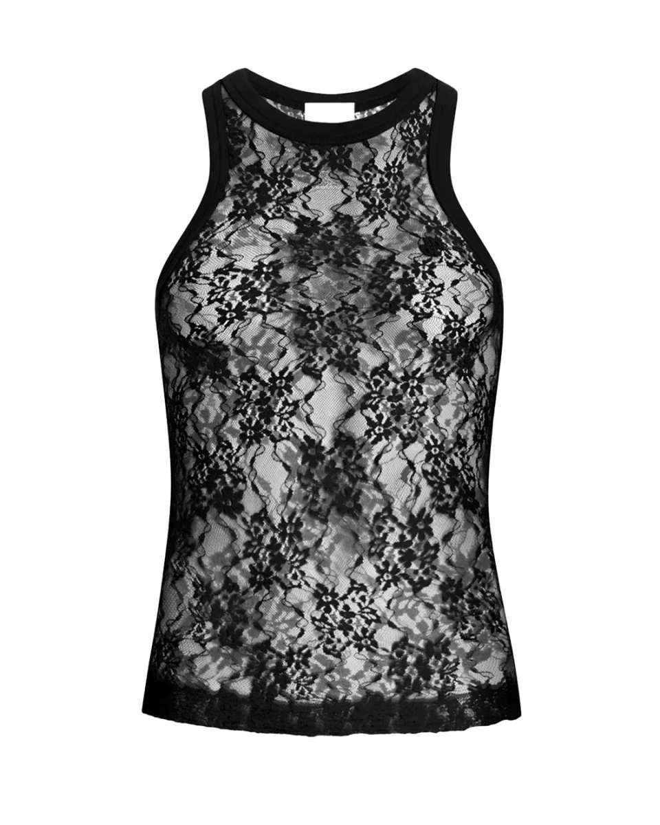 Tank Top in Lace Jersey