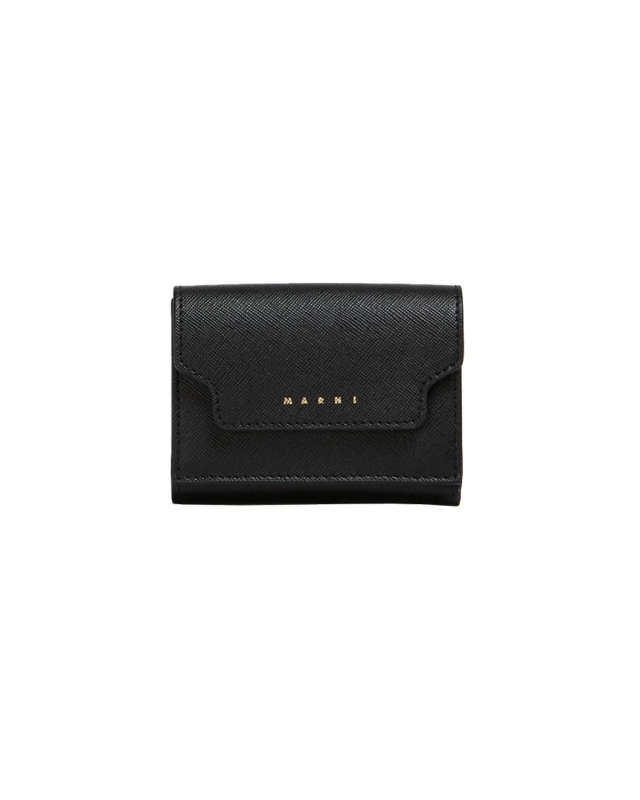 Black Leather Trifold Wallet