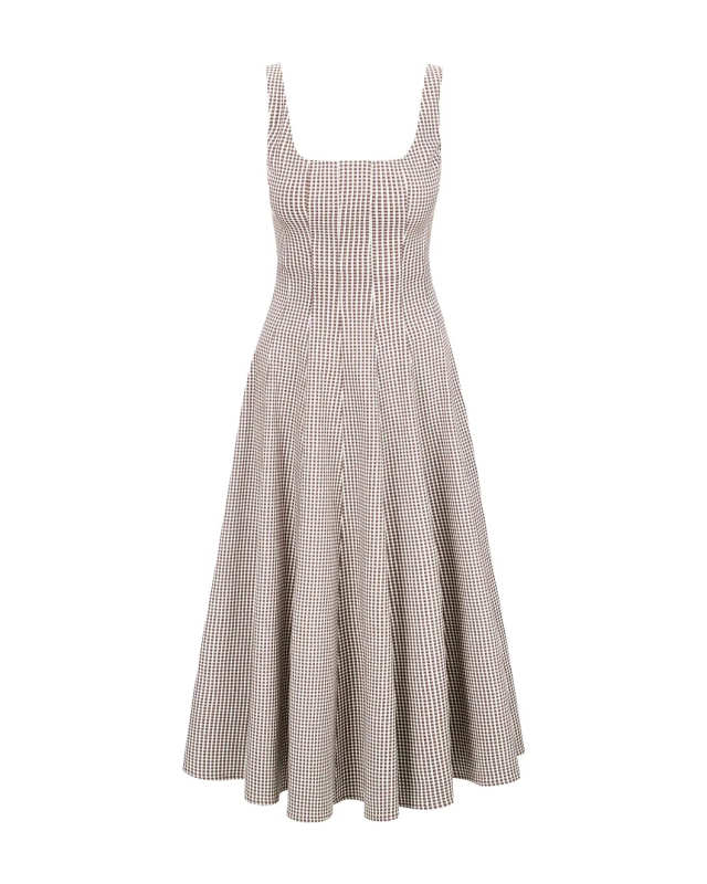 Wells Dress Dark Chocolate Micro Check