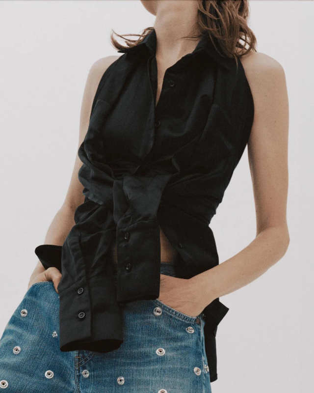Deconstructed Halter Neck Shirt