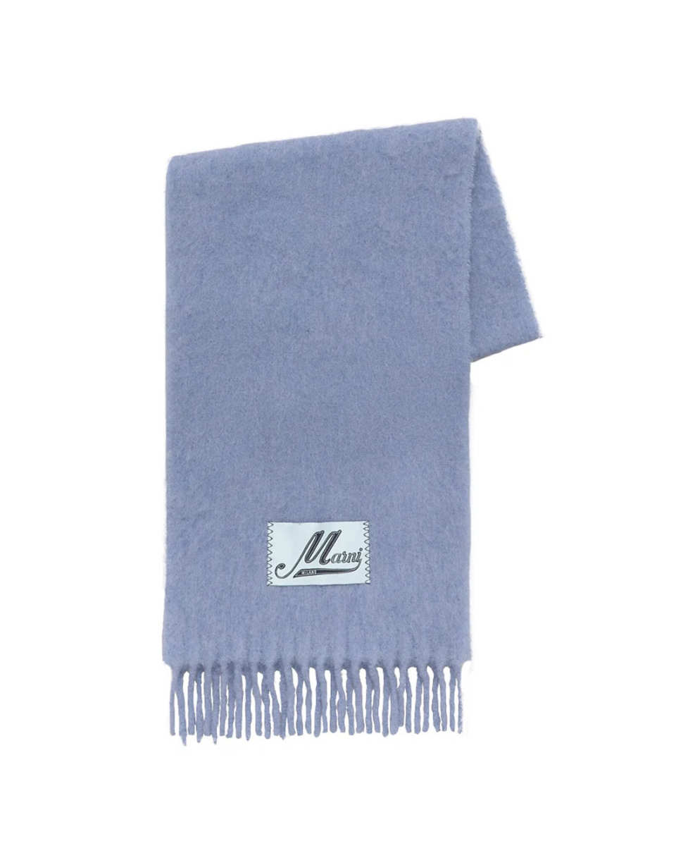 Brushed Alpaca Scarf Blue Lilac