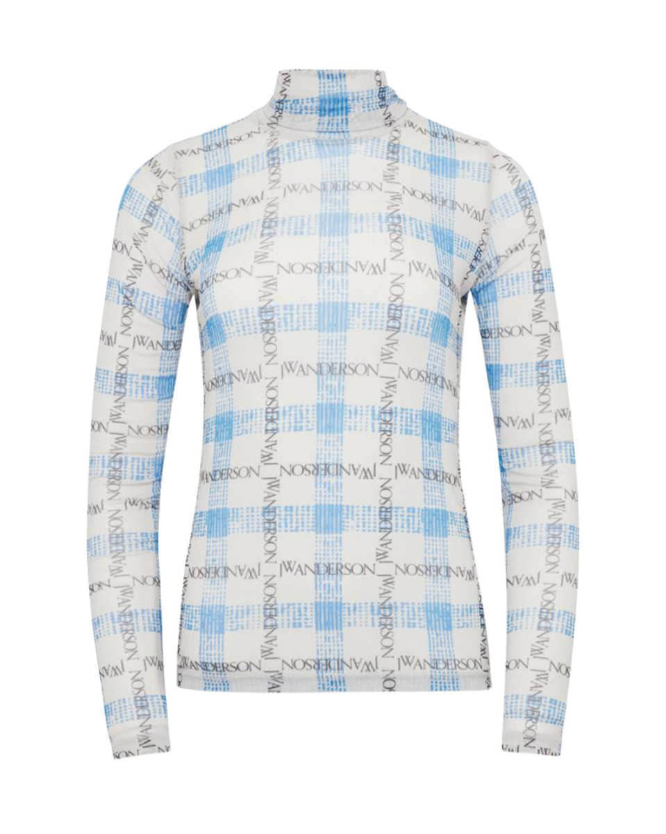 Sheer Long Sleeve Turtleneck Top