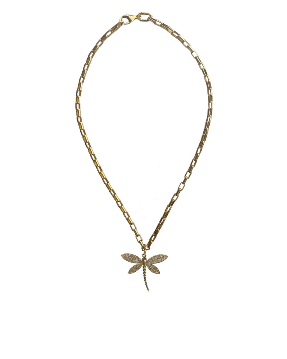 Diamond Dragonfly Necklace