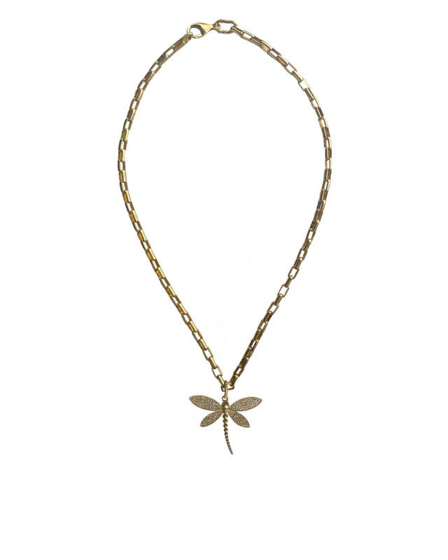 Diamond Dragonfly Necklace