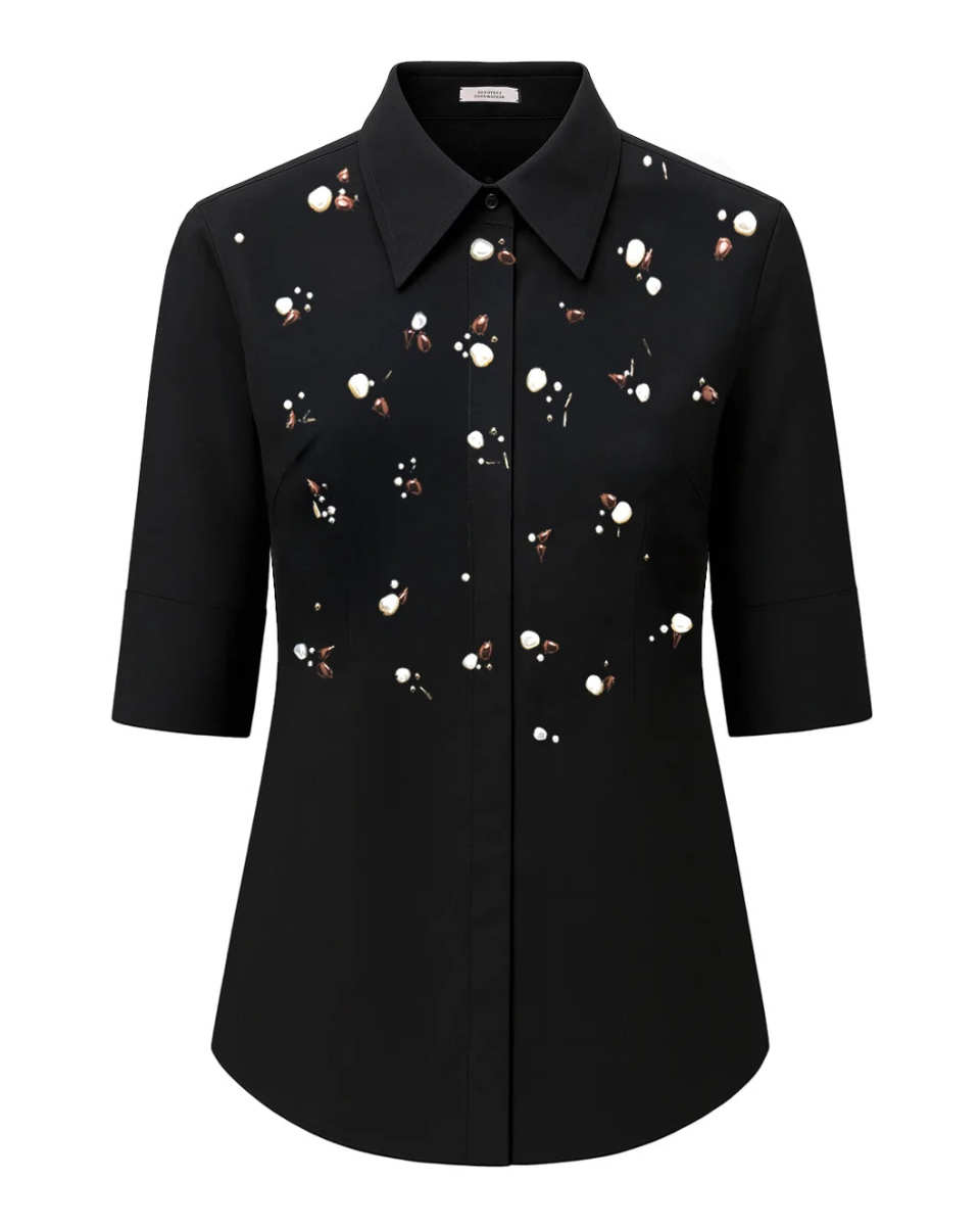 Poplin Power Blouse Pure Black