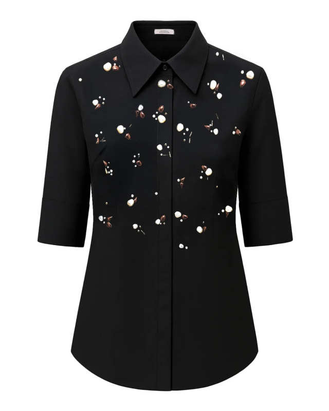 Poplin Power Blouse Pure Black