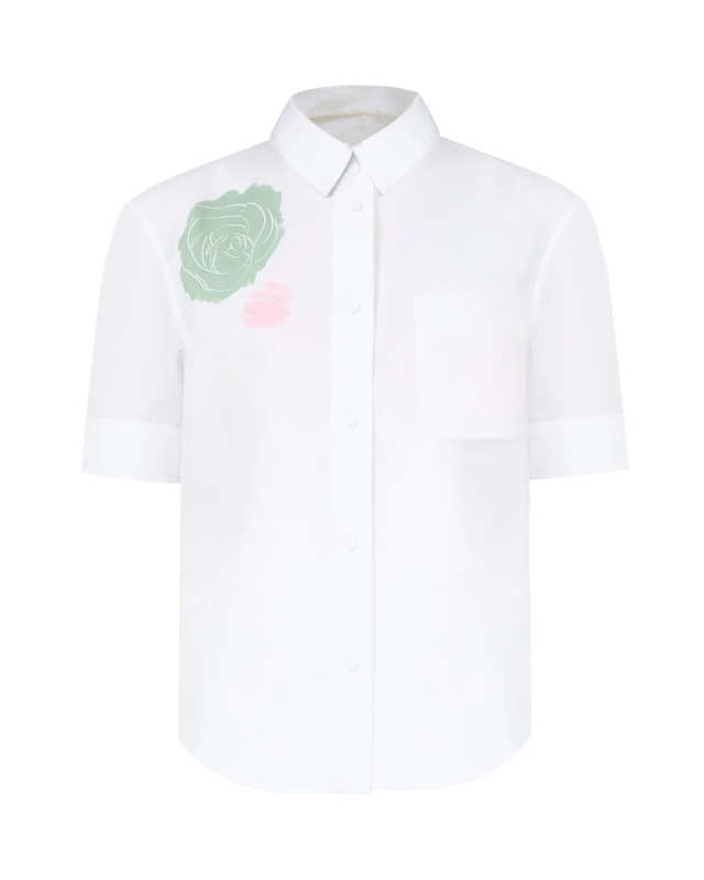 Button Front Short Sleeve Top