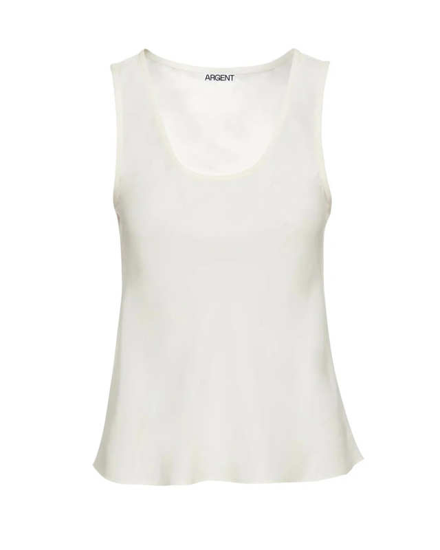 Crew Neck Tank in Silk Charmeuse