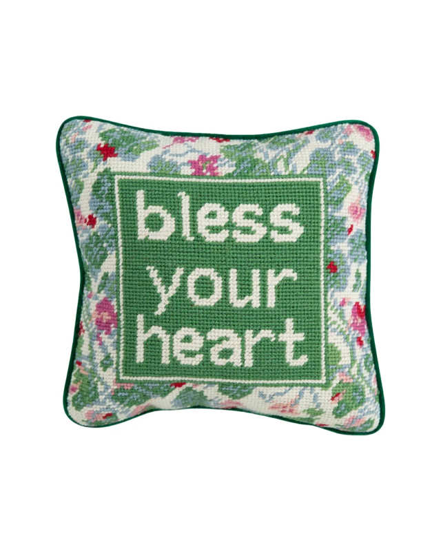 Bless Your Heart Needlepoint Pillow
