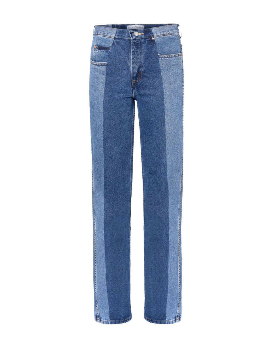 Mid Dark Blue Stovepipe Jeans