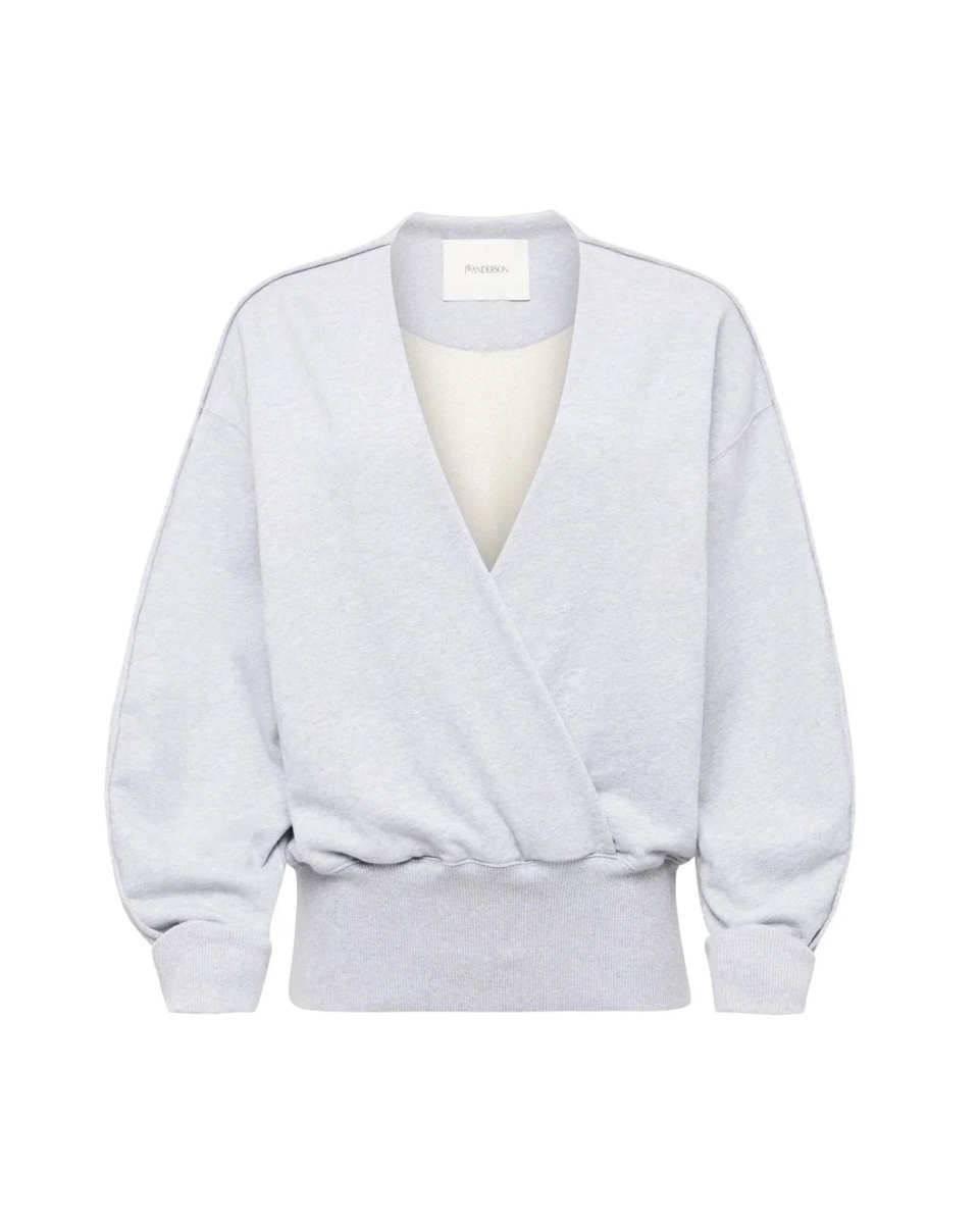 Rounded Wrap-Front Sweatshirt