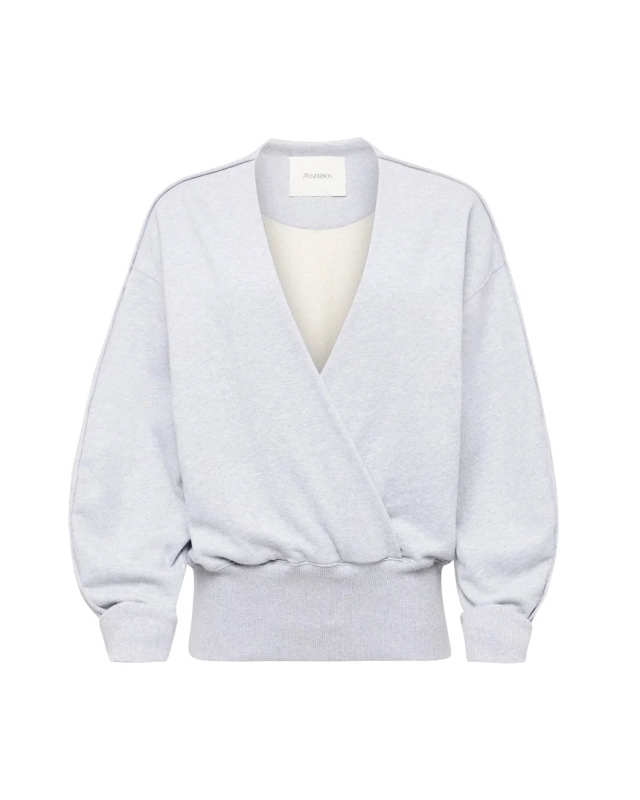 Rounded Wrap-Front Sweatshirt