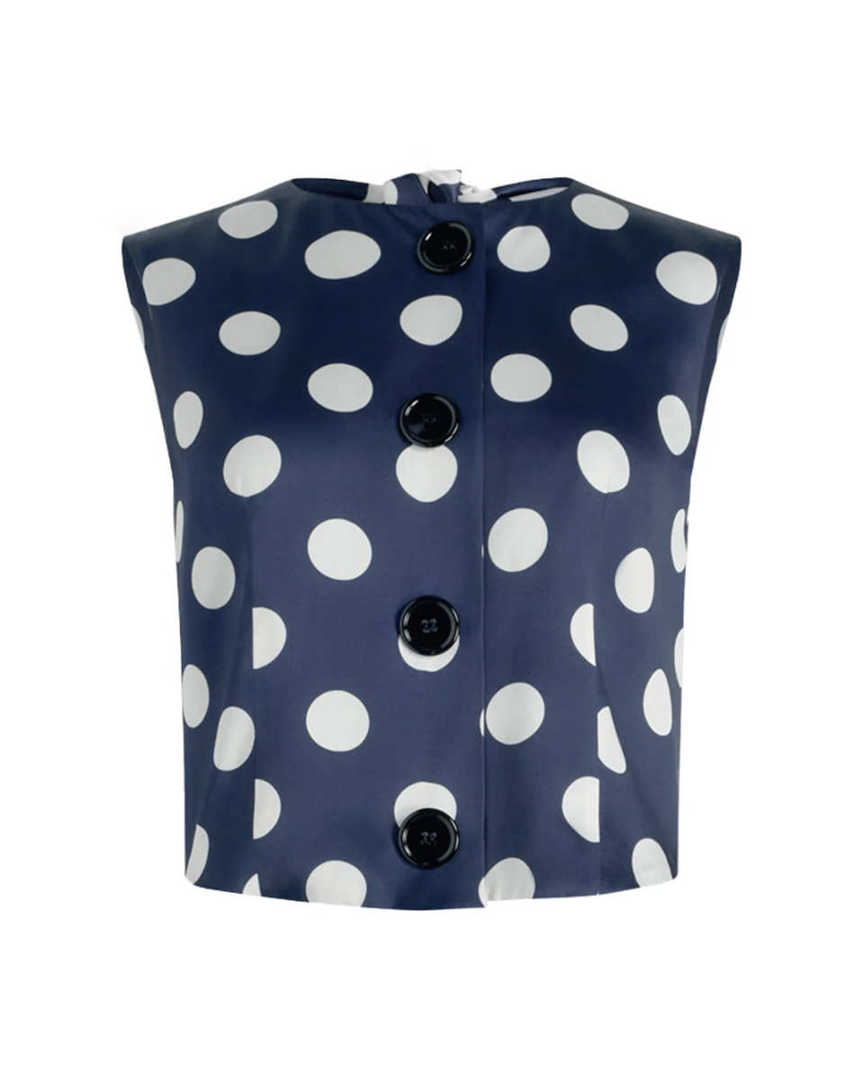 Buttoned Scarf Top
