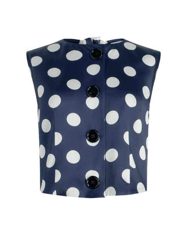 Buttoned Scarf Top