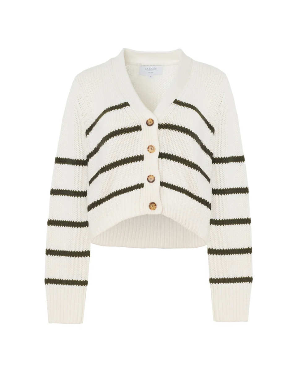 Mini Marina Cardigan Cream/Olive