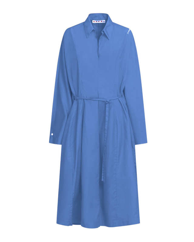 Organic Cotton Shirt Dress with Marni Symbol