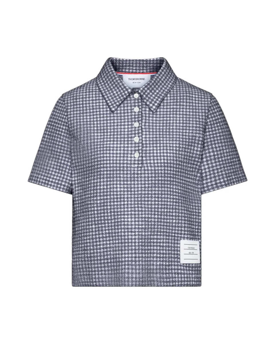 Gingham Cotton Tweed Polo