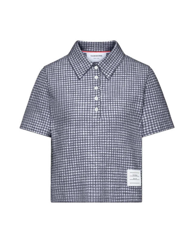 Gingham Cotton Tweed Polo